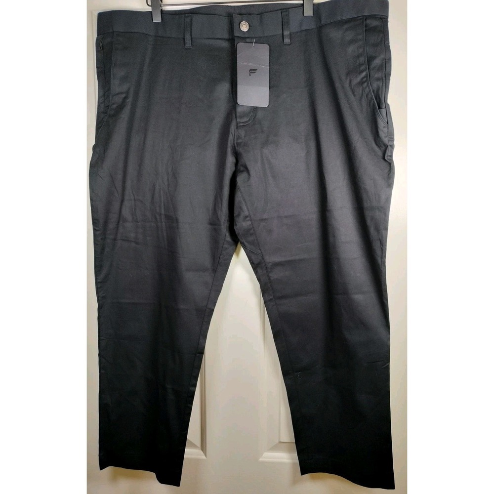 NWT Fabletics The High Side Chino Pants Black Men 42x25 (Tag 42x30) Slim Stretch